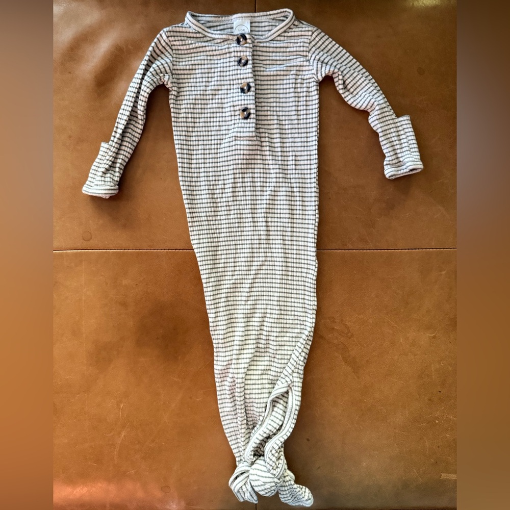 Lou Lou & Company Cream and Brown Kids Pajama Nightgown